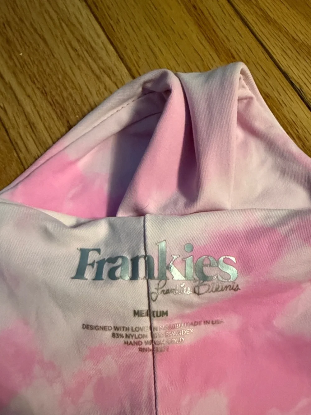 Frankie's Bikinis Pink Tie-Dye Low-Rise Bikini Bottom